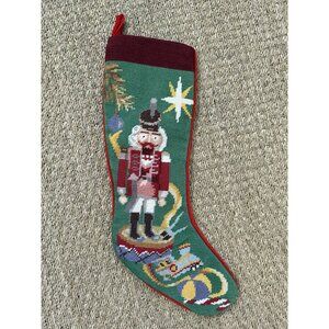 Imperial‎ elegance Wool Nutcracker Needlepoint Christmas Stocking Cross Stitch